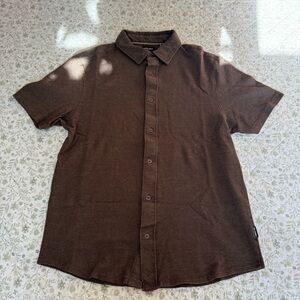 Kenneth Nicole brown short sleeve button up shirt